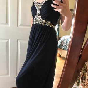 Jodi Kristopher Navy Prom Dress